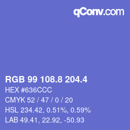 カラーコード: RGB 99 108.8 204.4 | qconv.com