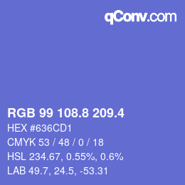 カラーコード: RGB 99 108.8 209.4 | qconv.com