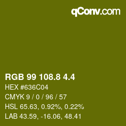 カラーコード: RGB 99 108.8 4.4 | qconv.com