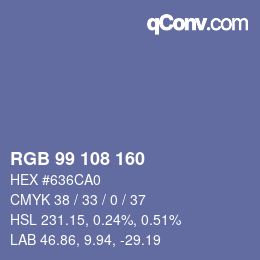 カラーコード: RGB 99 108 160 | qconv.com