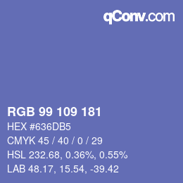 カラーコード: RGB 99 109 181 | qconv.com