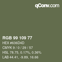 カラーコード: RGB 99 109 77 | qconv.com