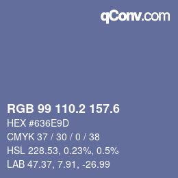 カラーコード: RGB 99 110.2 157.6 | qconv.com