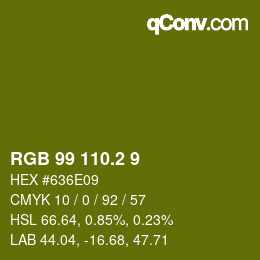 カラーコード: RGB 99 110.2 9 | qconv.com