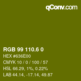 カラーコード: RGB 99 110.6 0 | qconv.com