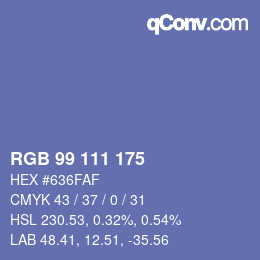 カラーコード: RGB 99 111 175 | qconv.com