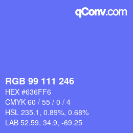 カラーコード: RGB 99 111 246 | qconv.com