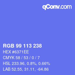 Color code: RGB 99 113 238 | qconv.com