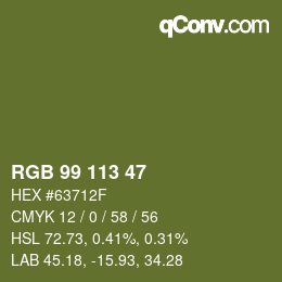 カラーコード: RGB 99 113 47 | qconv.com