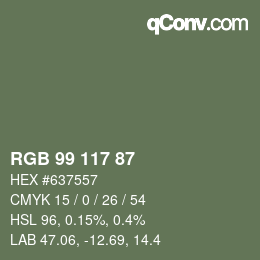 Farbcode: RGB 99 117 87 | qconv.com