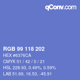 カラーコード: RGB 99 118 202 | qconv.com