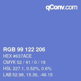 Color code: RGB 99 122 206 | qconv.com