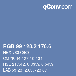 カラーコード: RGB 99 128.2 176.6 | qconv.com