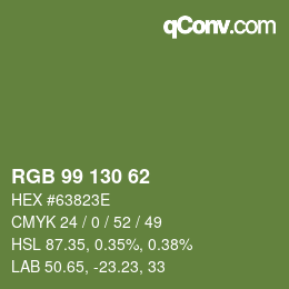 颜色代码: RGB 99 130 62 | qconv.com