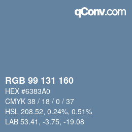Color code: RGB 99 131 160 | qconv.com