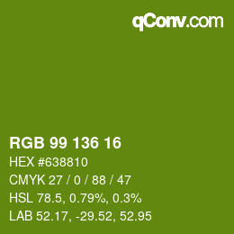 Color code: RGB 99 136 16 | qconv.com
