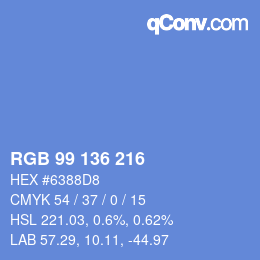 Color code: RGB 99 136 216 | qconv.com