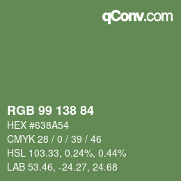 Farbcode: RGB 99 138 84 | qconv.com