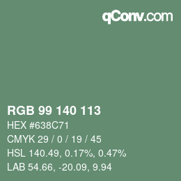 Farbcode: RGB 99 140 113 | qconv.com