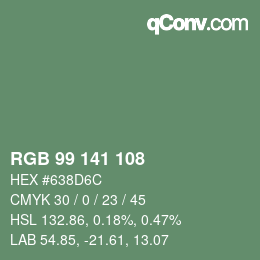カラーコード: RGB 99 141 108 | qconv.com