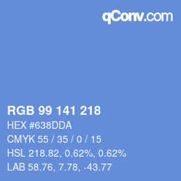 Código de color: RGB 99 141 218 | qconv.com