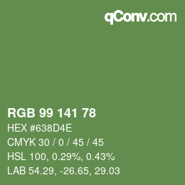 Código de color: RGB 99 141 78 | qconv.com