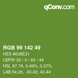 Farbcode: RGB 99 142 49 | qconv.com