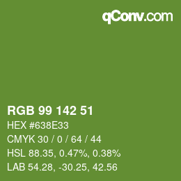 Color code: RGB 99 142 51 | qconv.com