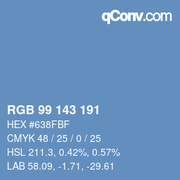 Color code: RGB 99 143 191 | qconv.com