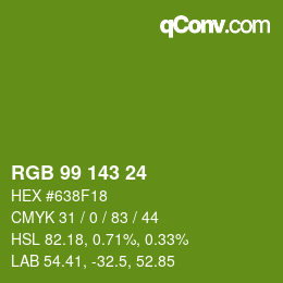 Color code: RGB 99 143 24 | qconv.com