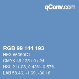 カラーコード: RGB 99 144 193 | qconv.com