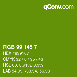 Color code: RGB 99 145 7 | qconv.com