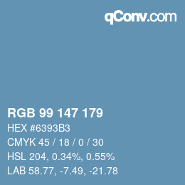 Color code: RGB 99 147 179 | qconv.com