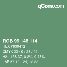 Color code: RGB 99 148 114 | qconv.com