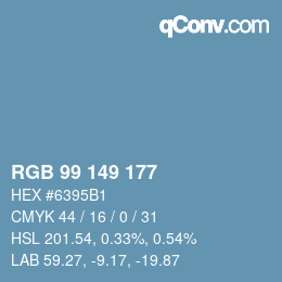 Color code: RGB 99 149 177 | qconv.com