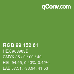 颜色代码: RGB 99 152 61 | qconv.com