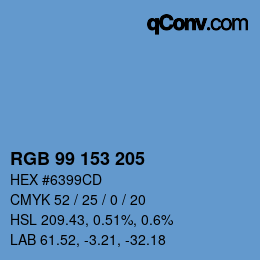 Color code: RGB 99 153 205 | qconv.com