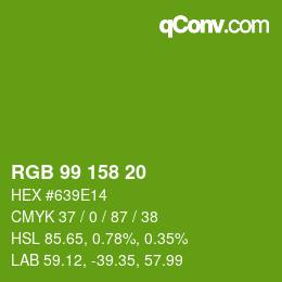 Color code: RGB 99 158 20 | qconv.com