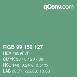 Farbcode: RGB 99 159 127 | qconv.com