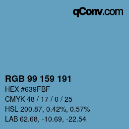 Color code: RGB 99 159 191 | qconv.com
