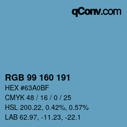 Color code: RGB 99 160 191 | qconv.com