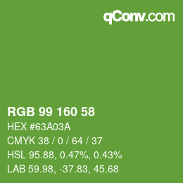 Color code: RGB 99 160 58 | qconv.com