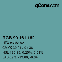 Color code: RGB 99 161 162 | qconv.com