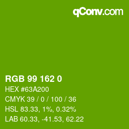 Color code: RGB 99 162 0 | qconv.com