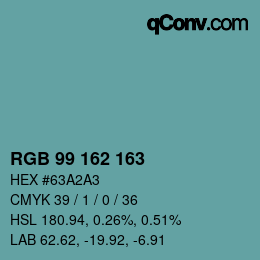 Color code: RGB 99 162 163 | qconv.com