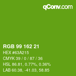 Color code: RGB 99 162 21 | qconv.com
