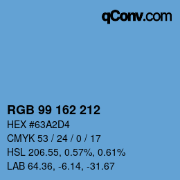 Color code: RGB 99 162 212 | qconv.com