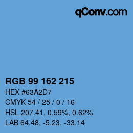 Color code: RGB 99 162 215 | qconv.com