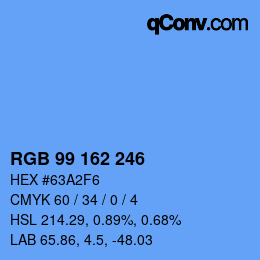 カラーコード: RGB 99 162 246 | qconv.com
