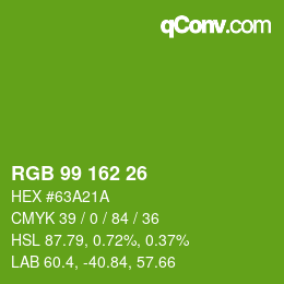 Color code: RGB 99 162 26 | qconv.com